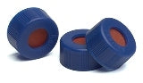 Blue screw caps,PTFE/red sil septa,500pk
