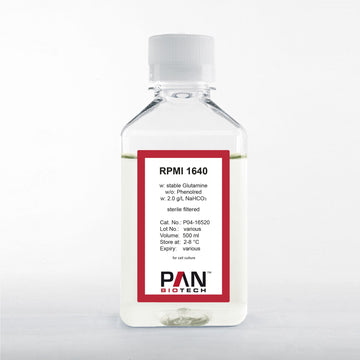 RPMI 1640, w: stable Glutamine, w/o: Phenol red, w: 2.0 g/L NaHCO3