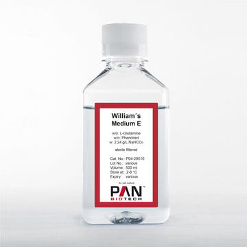 William's Medium E, w/o: L-Glutamine, w/o: Phenol red, w: 2.24 g/L NaHCO3