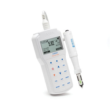pHmetro portátil (pH/mV/Temp) impermeable, registro con salida USB, con cuchilla